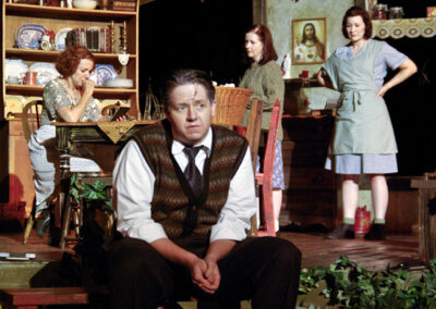 Acting Artifact 22 Mary Michell (Kate), Brian Simmons (Michael), Martha Murphy (Agnes) and Barbara Zahora (Maggie)_Dancing at Lughnasa_OPFT