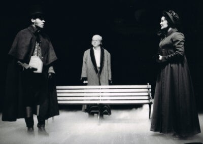 Acting Artifact 28 Gregory Isaac (Young Scrooge), William Brown (Scrooge) and Barbara Zahora (Belle)_A Christmas Carol at the Goodman Theatre