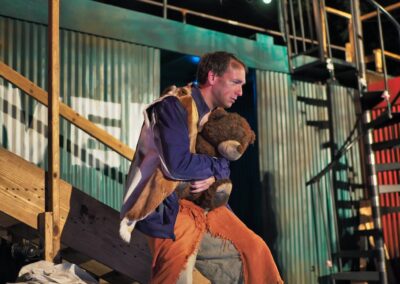 Directing Artifact 3 Matt Gall as Caliban, The Tempest at Oak Park Festival Theatre_2022. Photo by Bryan Wakefield