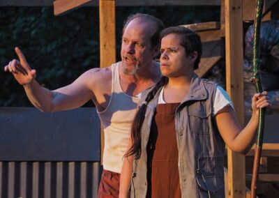 Directing Artifact 4 L-R Kevin Theis as Prospero, Deanalis Russo as Miranda in The Tempest at Oak Park Festival Theatre_2022. Photo by Bryan Wakefield
